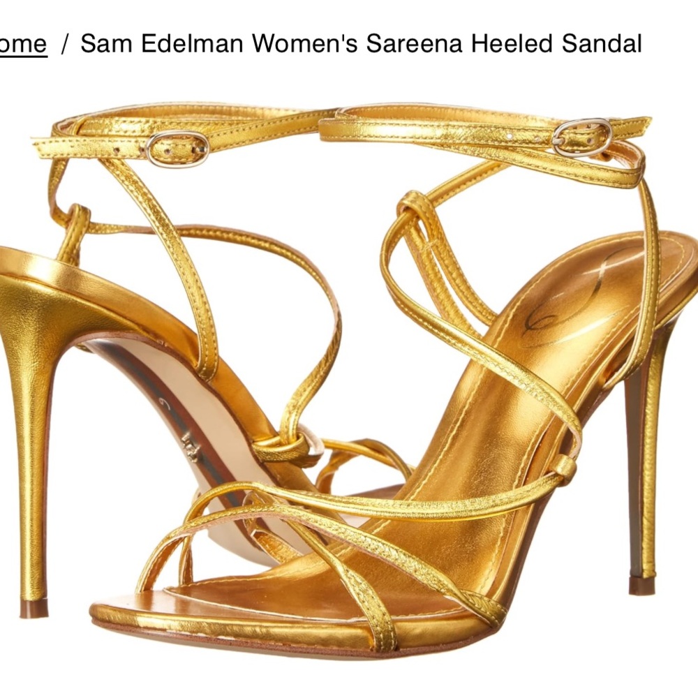 Sam Edelman Women's Sarenna Gold Heeled Sandal Size 7.5